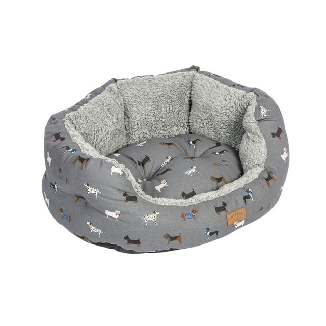 Danish Design 35inch Fatface Marching Deluxe Slumber Dogs Bed - Grey - Old Railway Line Garden Centre