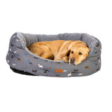 Danish Design 35inch Fatface Marching Deluxe Slumber Dogs Bed - Grey - Old Railway Line Garden Centre