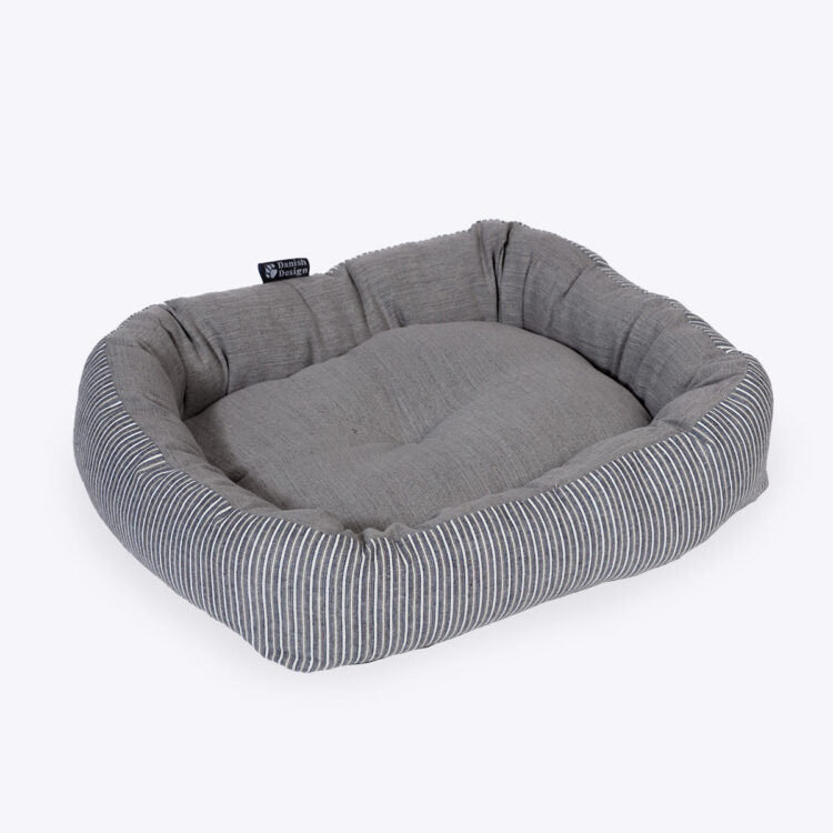 Danish Design 30inch Rustic Stripe Snuggle Dog Bed - Denim