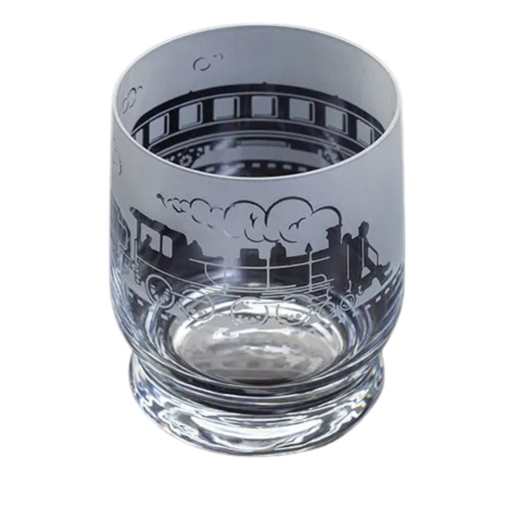 Dartington 350ml Aspect Steam Train Glass Tumbler - Old Railway Line Garden Centre