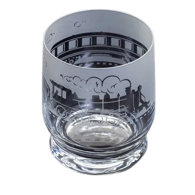 Dartington 350ml Aspect Steam Train Glass Tumbler - Old Railway Line Garden Centre