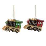 Decoris 10.5cm Train Glass Tree Decoration (Choice of 2)