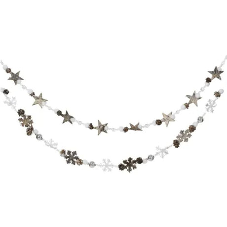 Decoris 105cm White Pinecone Garland with Snow (Choice of 2)