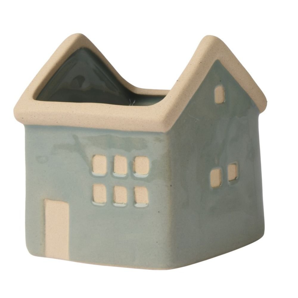 Decoris 10.6cm Stoneware Matte House (Choice of 3) - Old Railway Line Garden Centre