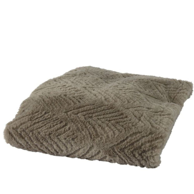 Decoris 130cm x 170cm Taupe Faux Fur Throw - Old Railway Line Garden Centre