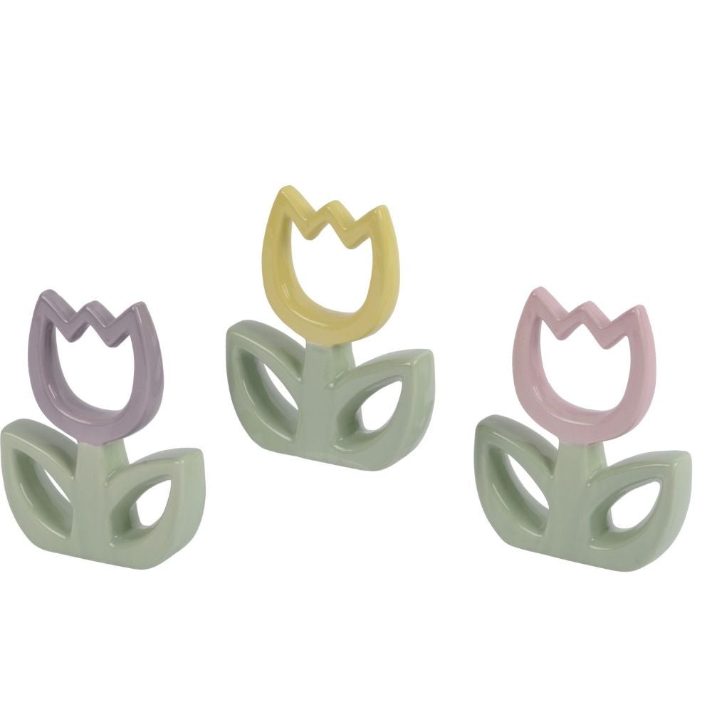 Decoris 13.5cm Porcelain Flower Ornament (Choice of 3) - Old Railway Line Garden Centre