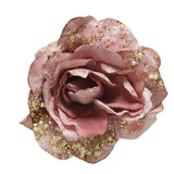 Decoris 13cm Velvet Pink Rose on Clip