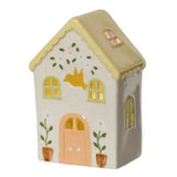 Decoris 14.5cm Porcelain LED House (Choice of 3) - Green/White - Old Railway Line Garden Centre