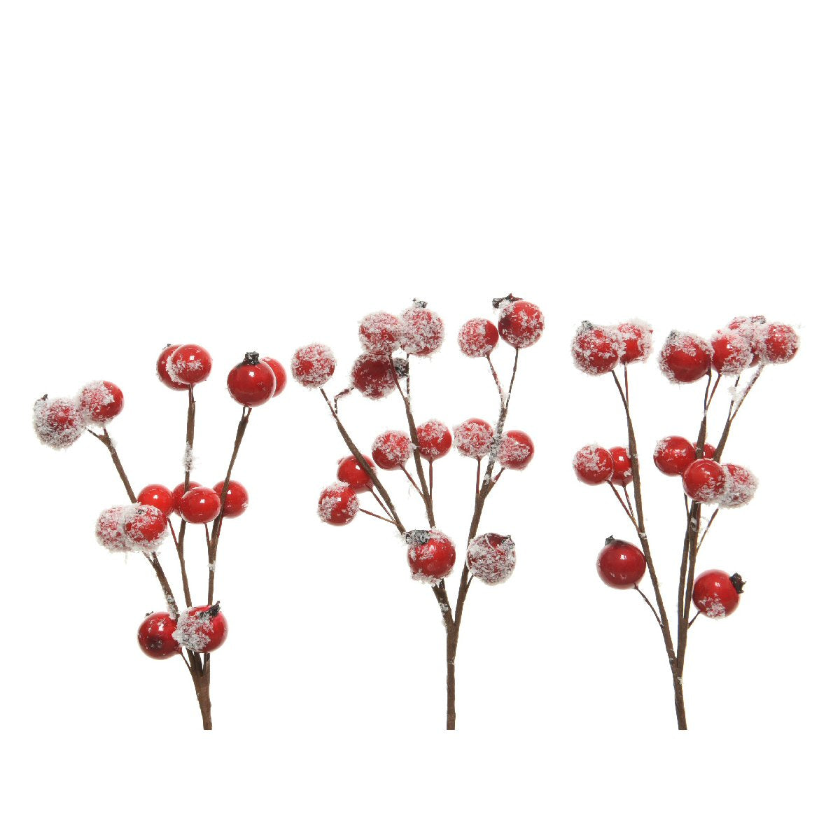 Decoris 15cm Red Hanging Berries with Snow