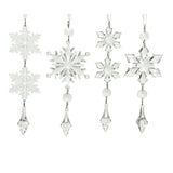 Decoris 16cm Clear Acrylic Snowflake Hanger (Choice of 4)