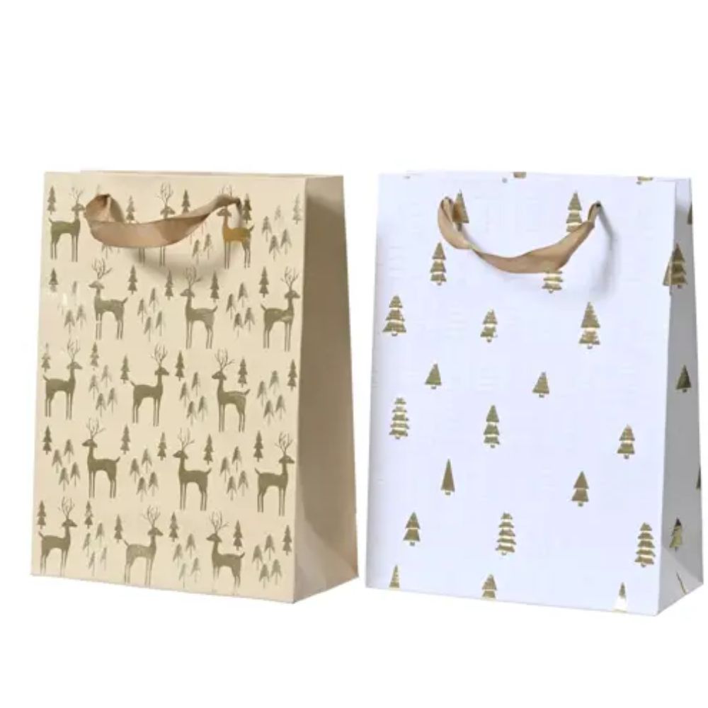 Decoris 16cm Deers & Trees Paper Gift Bag (Choice of 2)