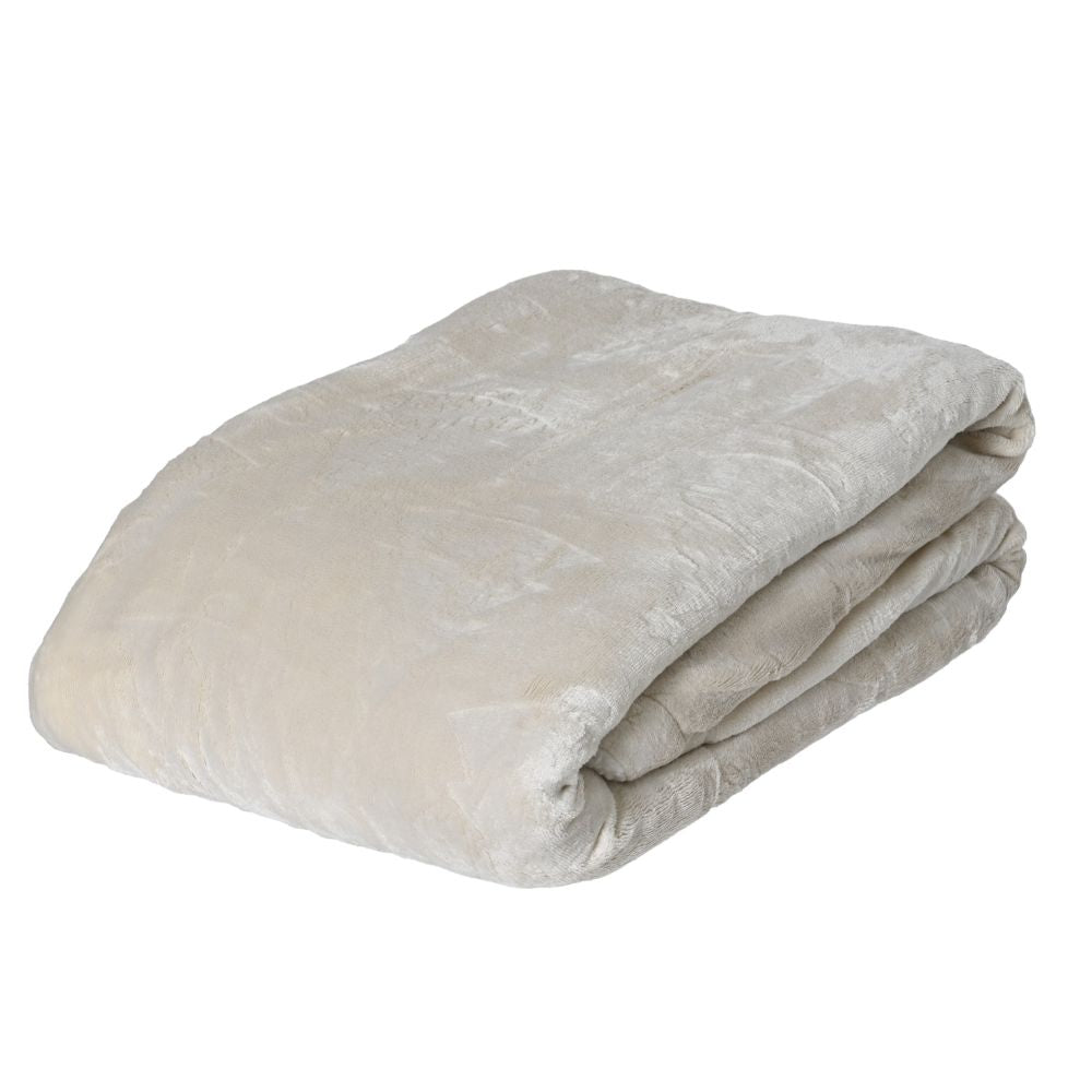Decoris 170cm Cream Tree Pattern Festive Throw