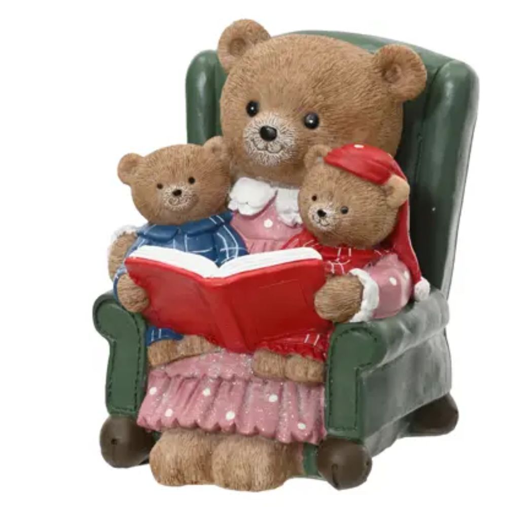 Decoris 17cm Polyresin Storytime Bears Ornament