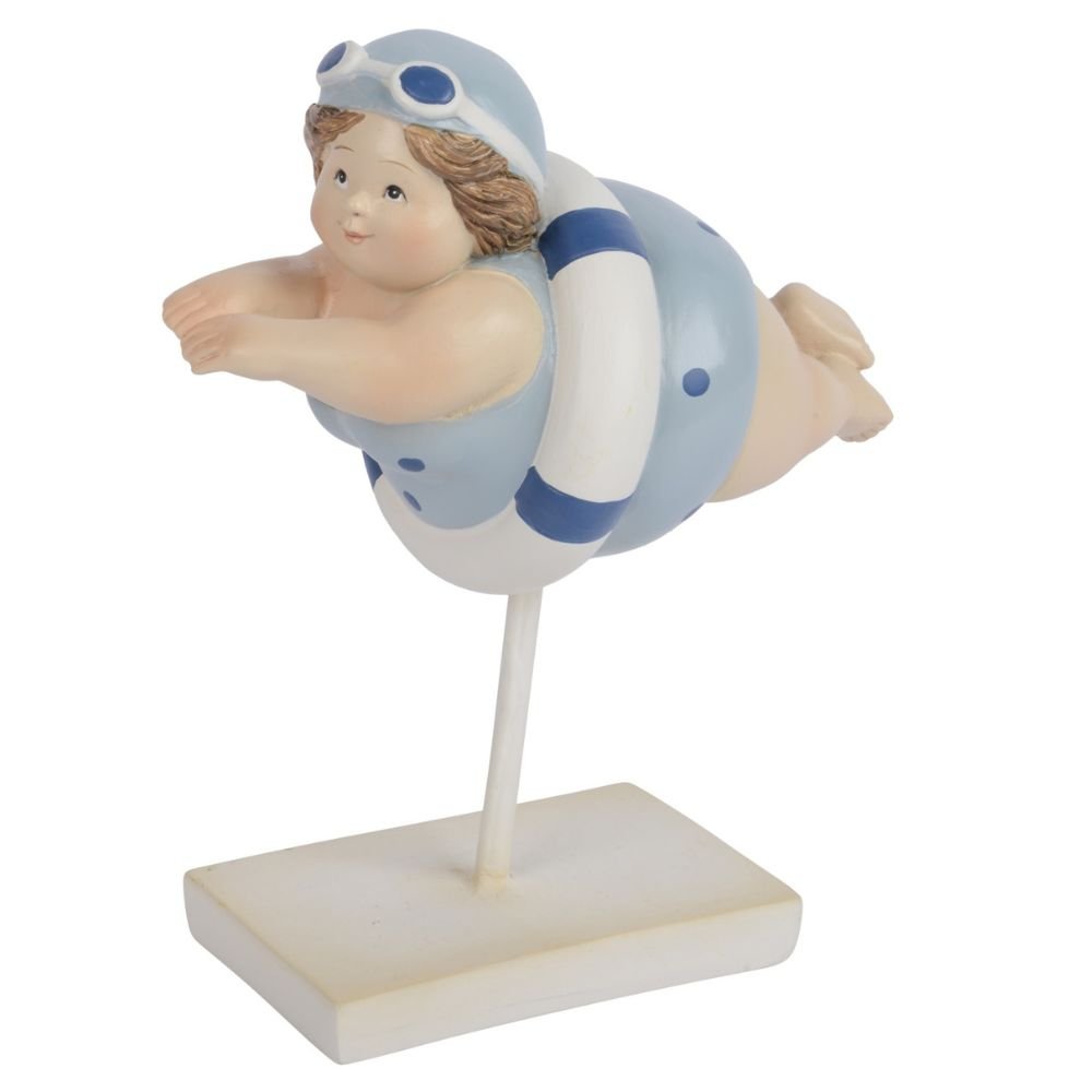 Decoris 18cm Polyresin Girl Swimming Ornament (Choice of 2) - Old Railway Line Garden Centre