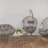 Decoris 196cm Wicker London Hanging Garden Egg Chair - Grey