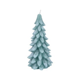 Decoris 20cm Green Candle Wax with Snow Glitter