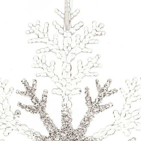 Decoris 21cm White Plastic Snowflake Hanging Christmas Decoration
