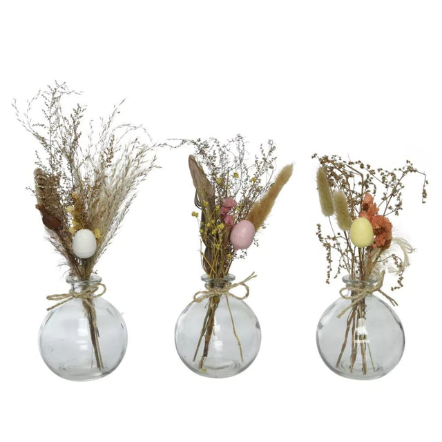 Decoris 22cm Artifical Dried Flower Vase (Choice of 3) - Old Railway Line Garden Centre