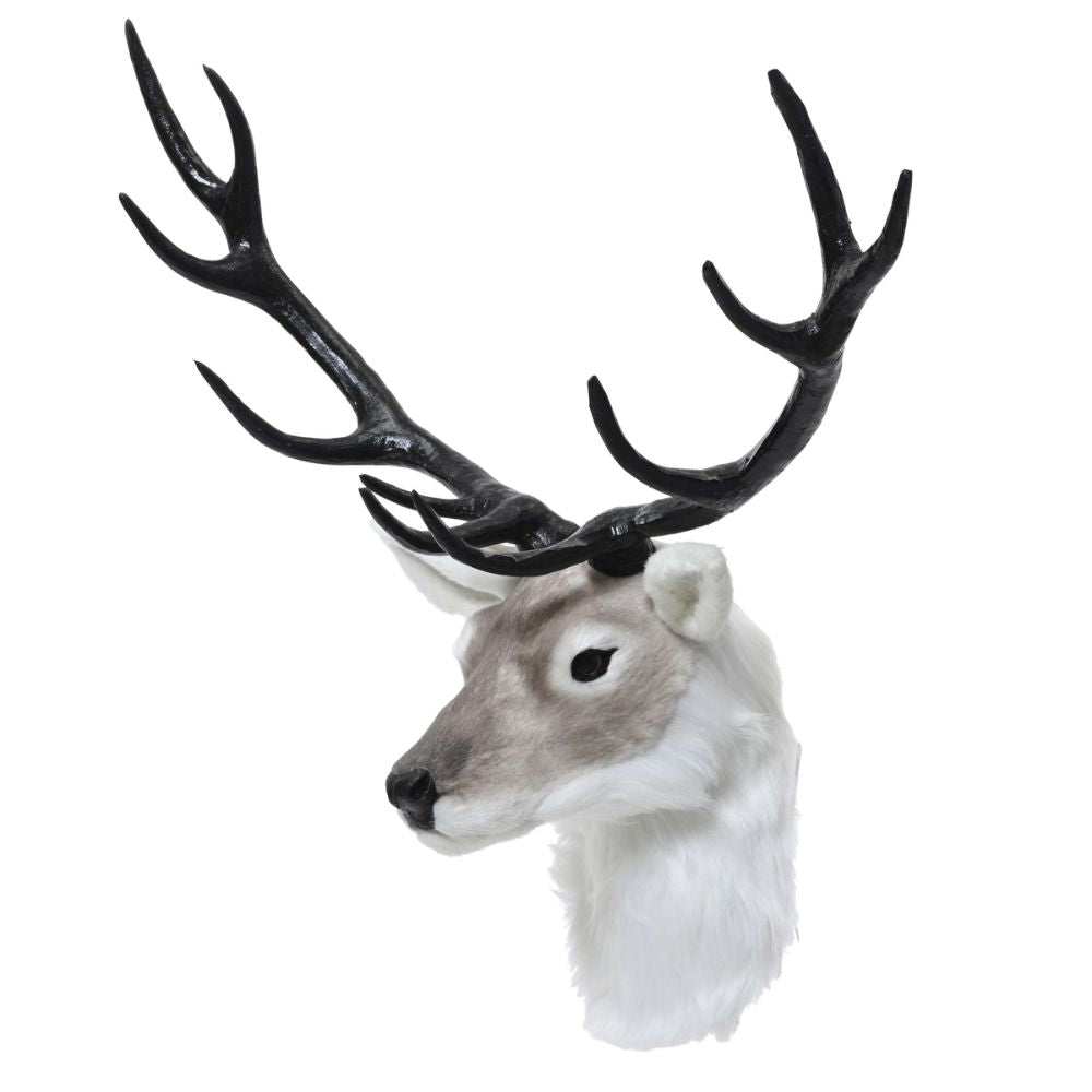 Decoris 22cm White Plastic Deer Head
