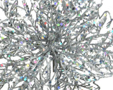 Decoris 23.5cm Silver Poinsettia on Clip