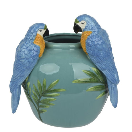 Decoris 24cm Shiny Dolomite Bird Vase - Old Railway Line Garden Centre