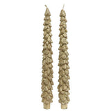 Decoris 25cm Gold Glitter Christmas Tree Dinner Candle