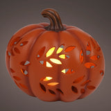Decoris 25cm LED Flashing Orange Pumpkin Decoration