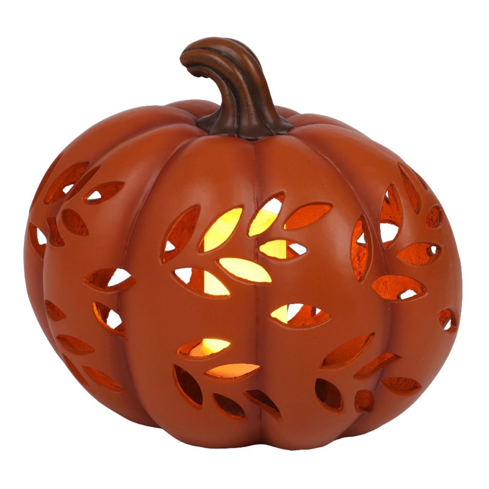 Decoris 25cm LED Flashing Orange Pumpkin Decoration