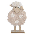Decoris 27cm Faux Fur Sheep with Flowers - Old Railway Line Garden Centre