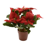 Decoris 27cm Red Artificial Poinsettia in Pot