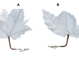 Decoris 27cm White Poinsettia with Sequin Petal Clip (Choice of 2)