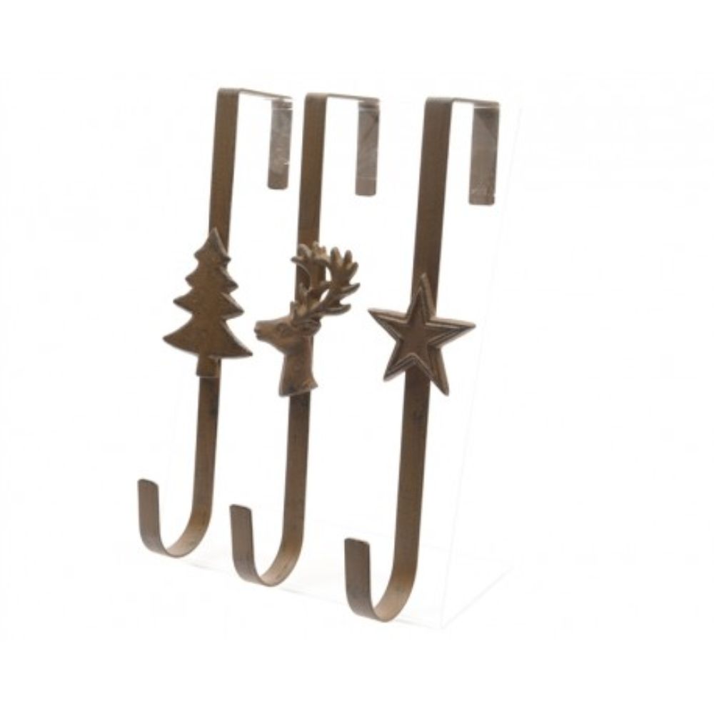 Decoris 29cm Brown Iron Christmas Wreath Holder (Choice of 3)