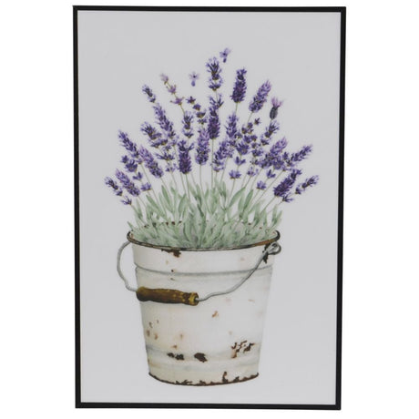 Decoris 30cm Vertical Rectangle Lavender Wall Décor - Enamel Finish with Black MDF Frame (Choice of 3) - Old Railway Line Garden Centre