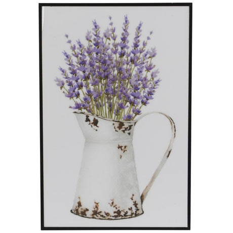 Decoris 30cm Vertical Rectangle Lavender Wall Décor - Enamel Finish with Black MDF Frame (Choice of 3) - Old Railway Line Garden Centre