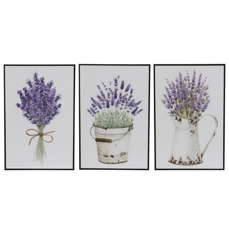 Decoris 30cm Vertical Rectangle Lavender Wall Décor - Enamel Finish with Black MDF Frame (Choice of 3) - Old Railway Line Garden Centre