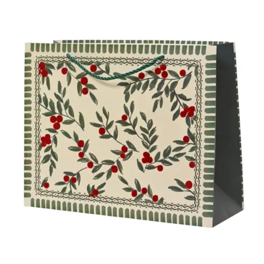 Decoris 32cm Christmas Berries Paper Gift Bag