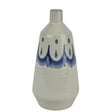 Decoris 33cm Terracotta Vase - White/Blue - Old Railway Line Garden Centre