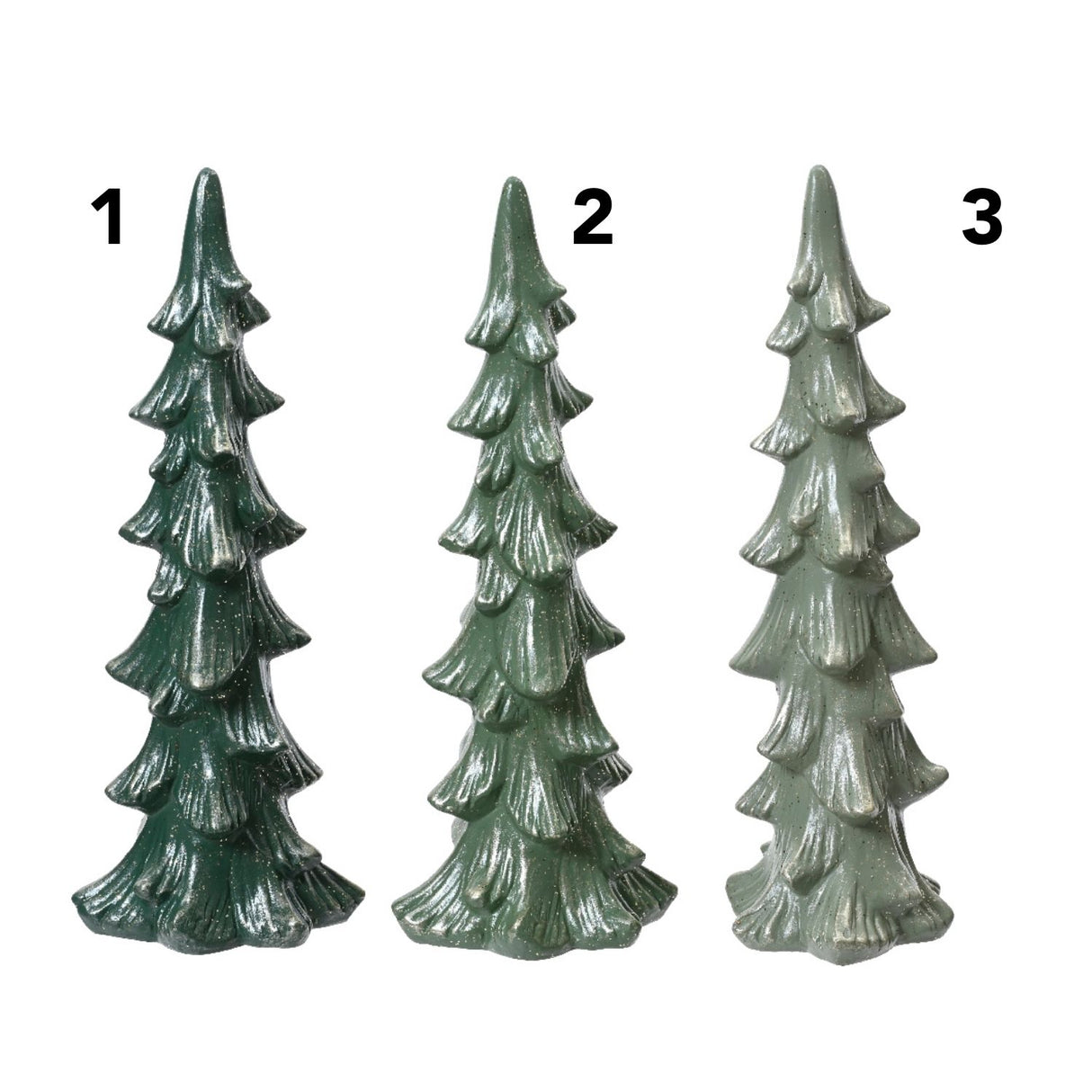 Decoris 36.6cm Green Terracotta Christmas Tree Ornaments (Choice of 3)