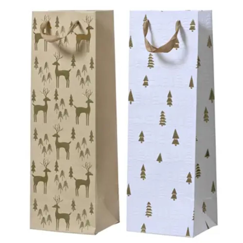 Decoris 36cm Deers & Trees Paper Gift Bag (Choice of 2)