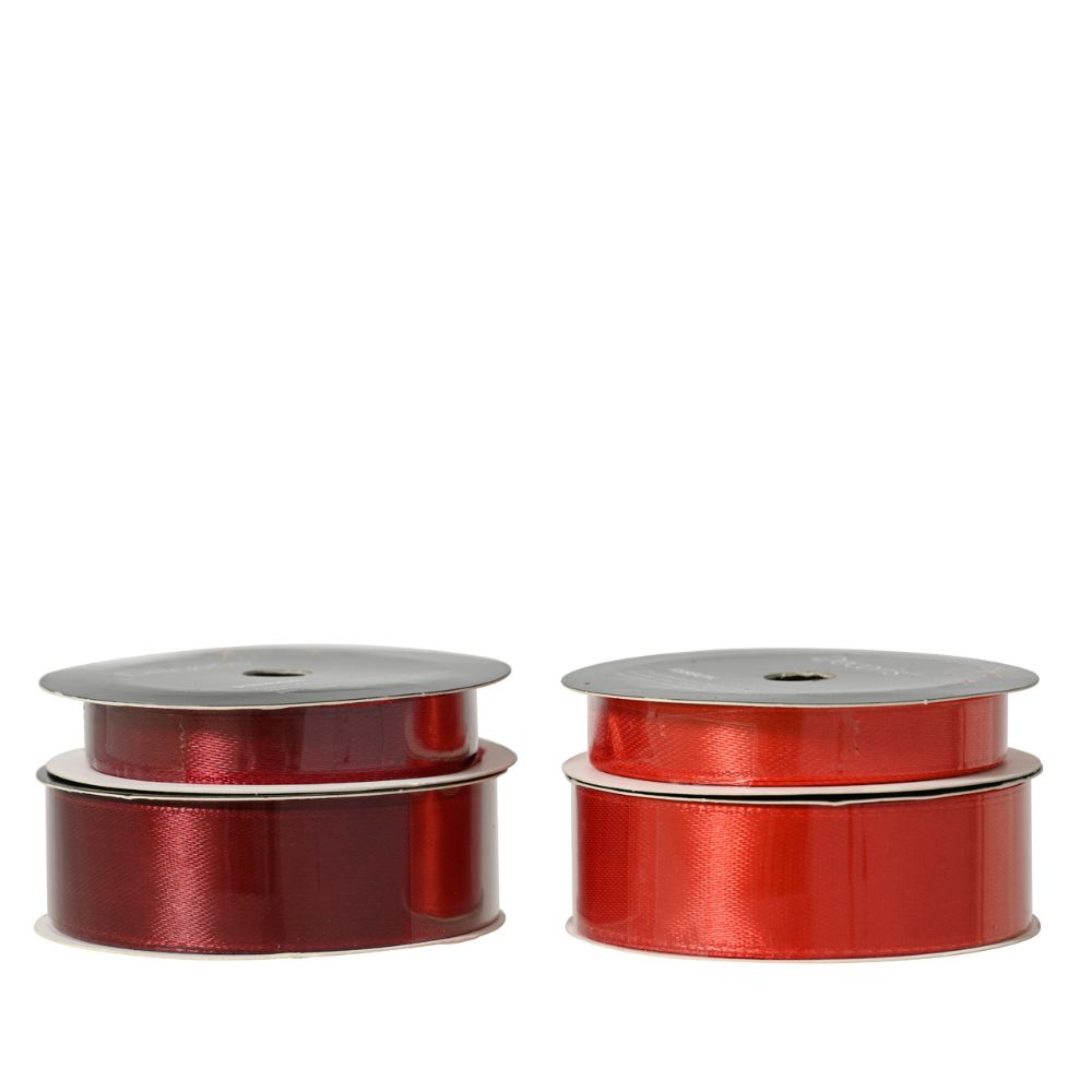 Decoris 3m Red Satin Ribbon (Choice of 2)