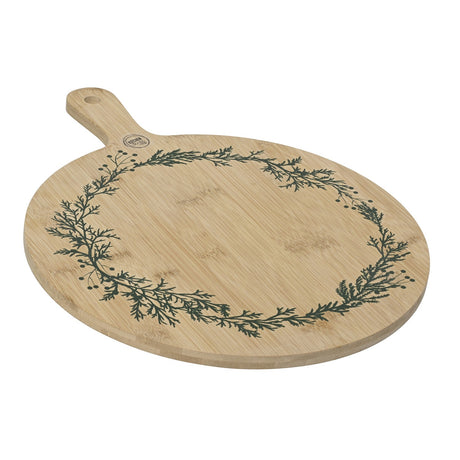 Decoris 42cm Bamboo Chopping Board with Wreath Pattern