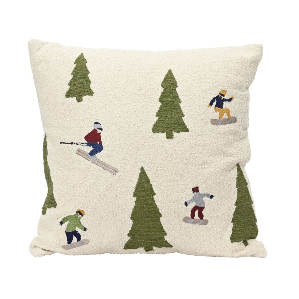 Decoris 45cm Festive Skiing Cushion