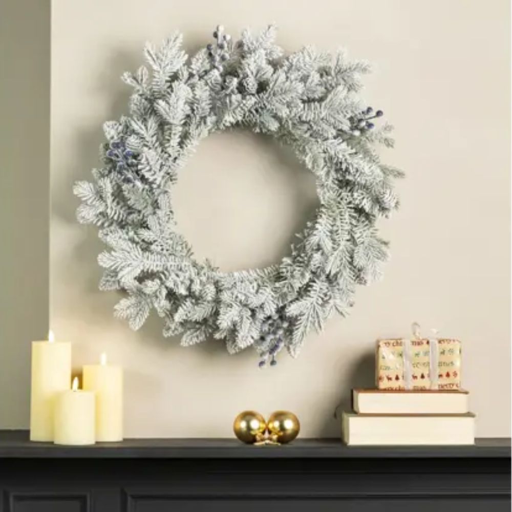 Decoris 50cm Snowy Aspen Wreath