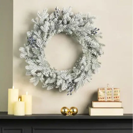 Decoris 50cm Snowy Aspen Wreath
