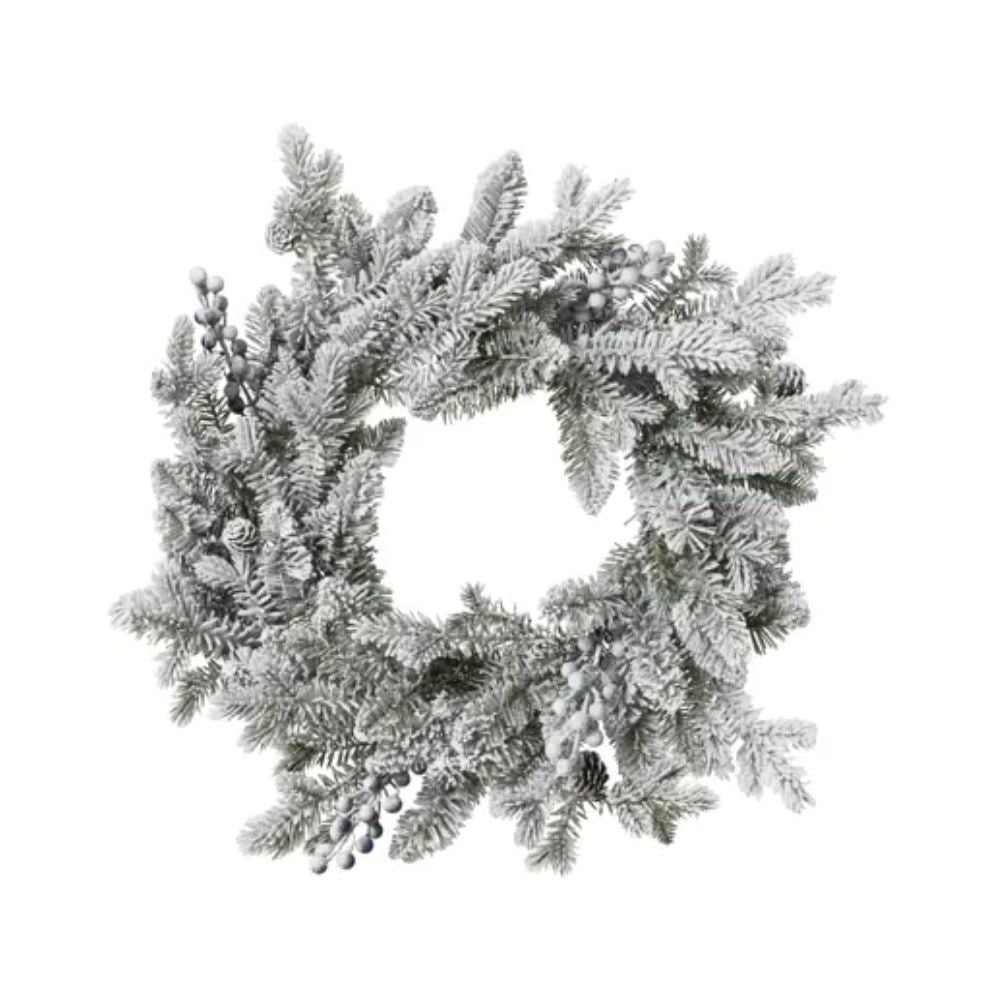 Decoris 50cm Snowy Aspen Wreath