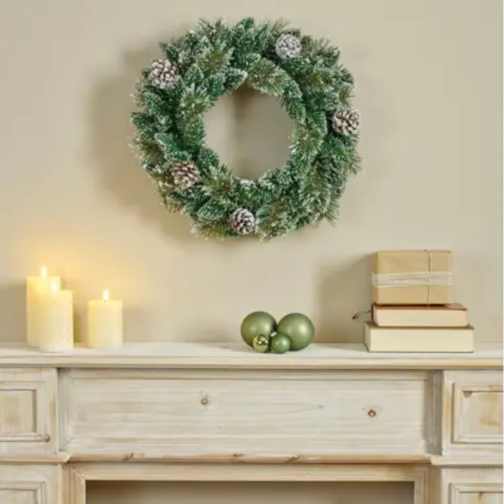 Decoris 50cm Victoria Frosted Wreath