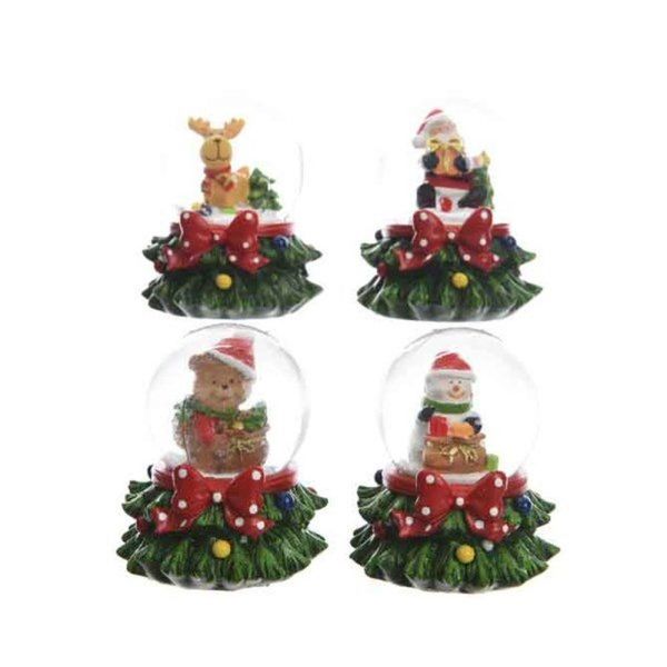 Decoris 6.5cm Christmas Tree Base Snowglobe (Choice of 4) -