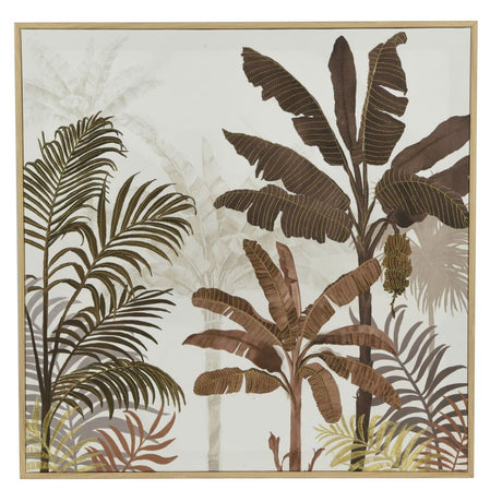 Decoris 60cm Gold Foil Palm Tree Canvas in Natural Frame - Old Railway Line Garden Centre
