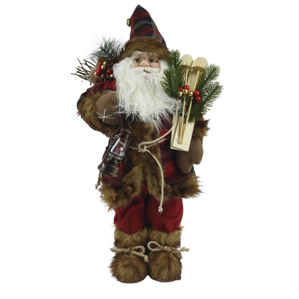 Decoris 60cm Red Polyester Santa Ornament