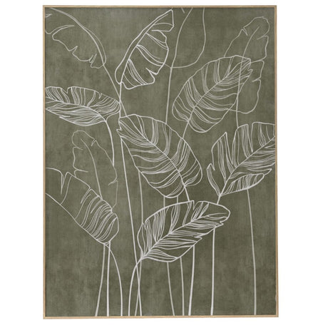Decoris 80cm Palm Leaf Canvas in Natural Brown Frame - Old Railway Line Garden Centre